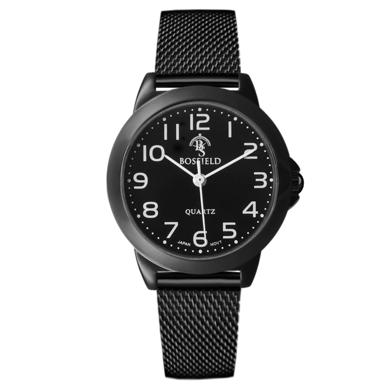보스필드 여성용 아날로그 학생 숫자 메쉬메탈밴드 손목시계 BF-258-B