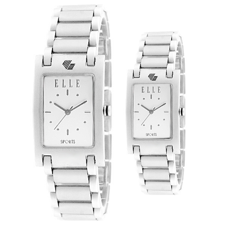 엘르시계 ELLE 아날로그손목메탈시계 ES045 남성용 여성용 화이트