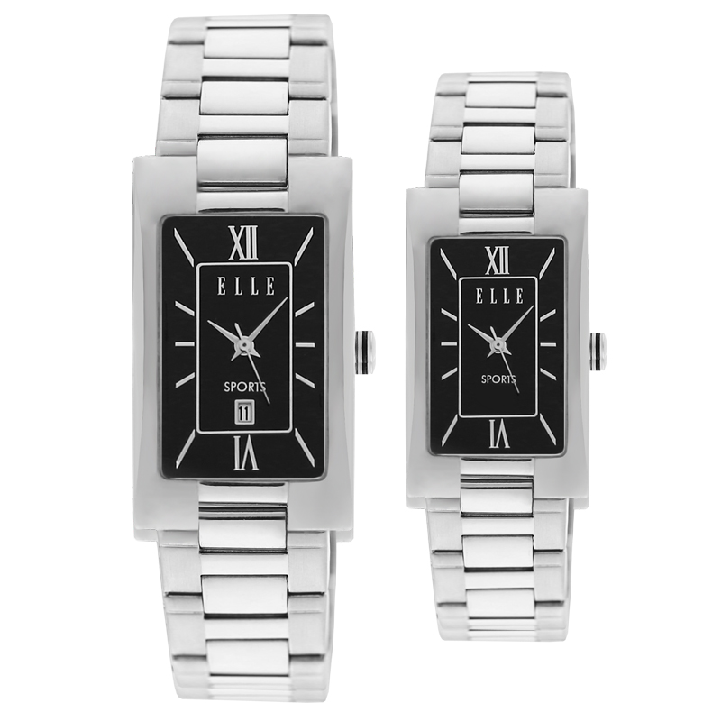 엘르시계 ELLE 커플시계 여성용 남성용 메탈시계 ES060/ES061 블랙