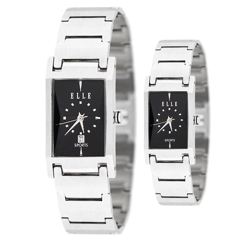 엘르시계 ELLE 메탈 남성용 여성용 아날로그손목시계 ES064 블랙