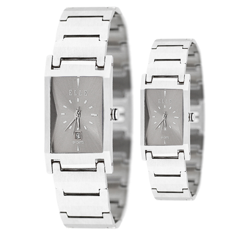 엘르시계 ELLE 메탈 남성용 여성용 아날로그손목시계 ES064 그레이
